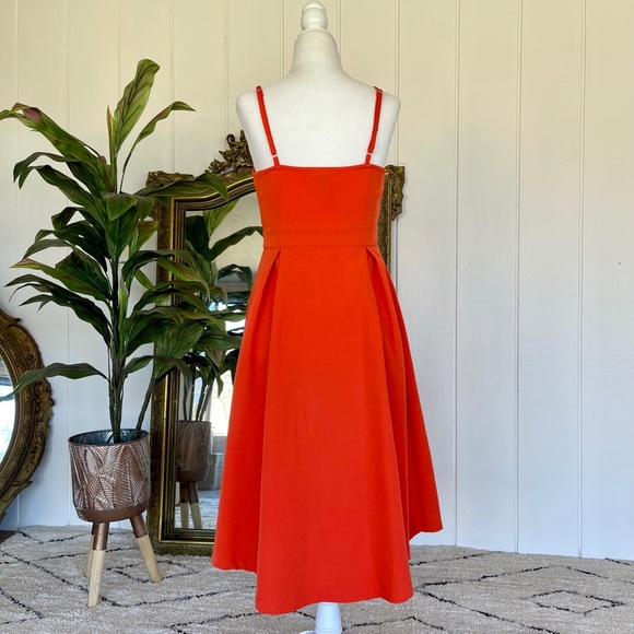 Orange Tie Front Midi Dress - Picture 4 of 4